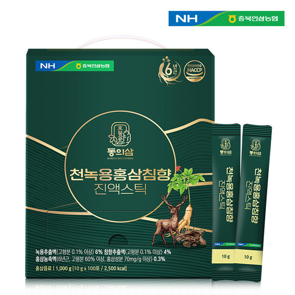 충북인삼농협 천녹용홍삼침향 진액스틱(10g x 100포)